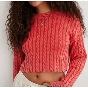 Aerie Cable Knit Cropped Sweater